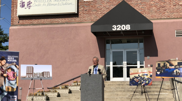 Wheeler Mission President Rick Alvis announced $3 million contribution from Lilly Endowment to support Building for Change campaign.  - Darian Benson/WFYI