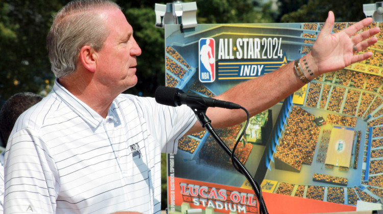 Sports & Entertainment CEO Rick Fuson speaks during the announcement on June 21 that the NBA All-Star weekend's Saturday night events will be in Lucas Oil Stadium.  - 
Brandon Smith