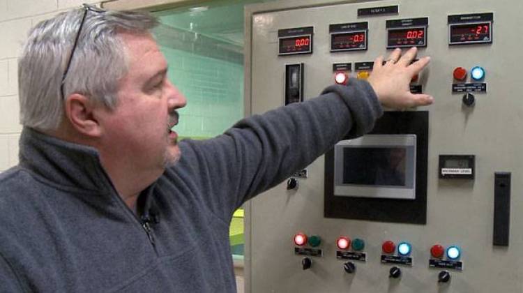 Utilities Superintendent Robert Lovell at Greencastle's Water Treatment Plant is thrilled his operators finally passed the water treatment level five certification test. - Joe Hren