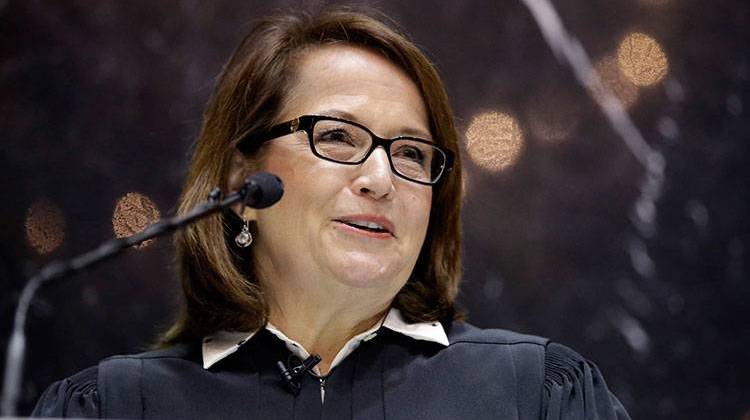 Indiana Supreme Court Chief Justice Loretta Rush delivers her State of the Judiciary address before a joint session of the General Assembly at the Statehouse, Wednesday, Jan. 13, 2016. - AP Photo/Darron Cummings