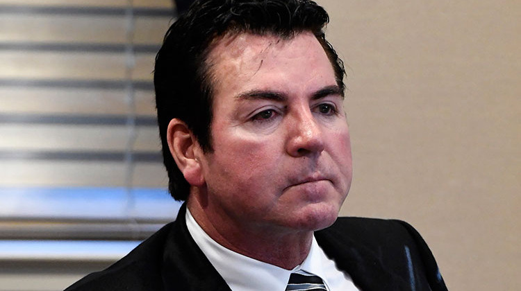 FILE - In this Oct. 18, 2017, file photo, Papa John's founder and CEO John Schnatter attends a meeting in Louisville, Ky. - AP Photo/Timothy D. Easley, File