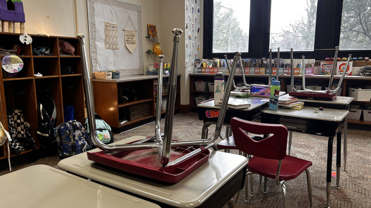 The funding share between school districts and charter schools would be phased in over four years starting in 2028, replacing a previous tiered approach. - Eric Weddle/WFYI