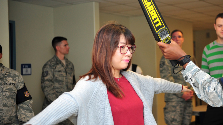 The state is offering handheld metal detectors, like the one shown here, to any school that requests them.  - U.S. Air Force/public domain