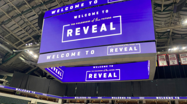 Bankers Life Fieldhouse Scoreboard  - Taylor Bennett/WFYI