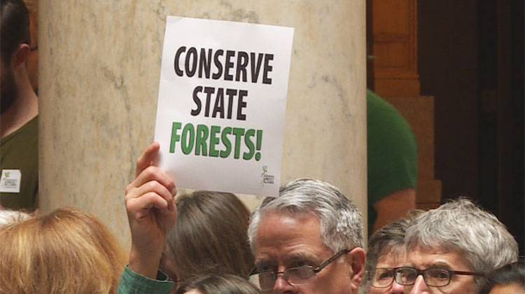 Hundreds of Hoosiers gathered at the Statehouse Monday in favor of SB 420. - Becca Costello/WFIU