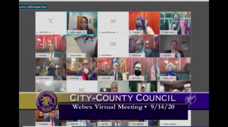 A screenshot of Monday's virtual meeting of the Indianapolis City-County Council.