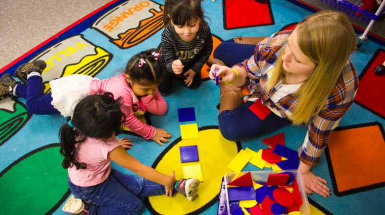 Migrant preschool students learn shapes. - (FILE PHOTO: Peter Balonon-Rosen/IPB News)