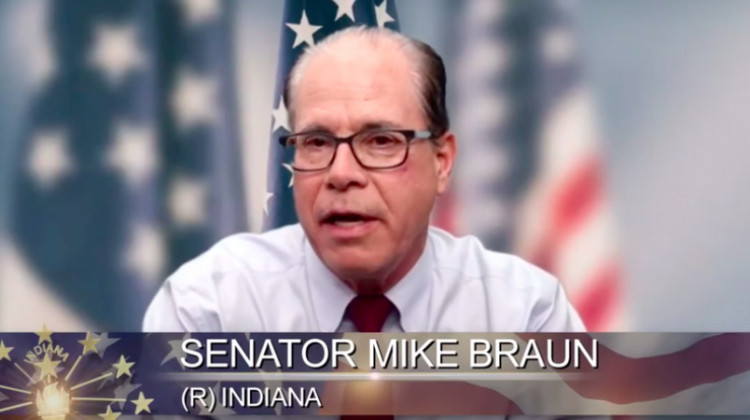 U.S. Sen. Mike Braun's (R-Ind.) virtual town hall was organized by Indiana Town Halls, a nonpartisan group promoting greater interaction between the public and members of Congress. - (Screenshot of YouTube)