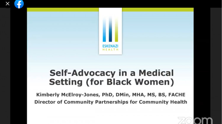 Kimberly McElroy-Jones, director of community partnerships for community health at Eskenazi Hospital, recently hosted a Facebook Live event to share details of her experience advocating for herself in health care situations.