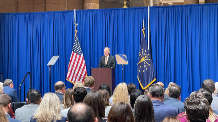 Indiana Commissioner for Higher Education Chris Lowery at the Statehouse Tuesday.