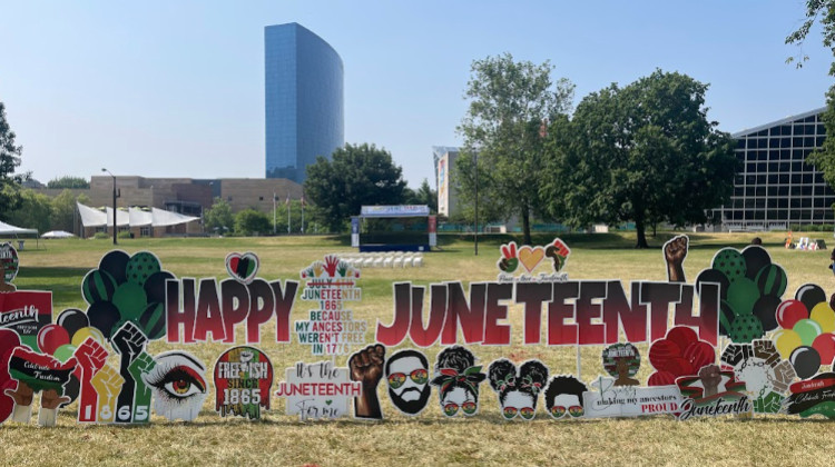 The sixth annual Indy Juneteenth Festival took place at Military Park in downtown Indianapolis. - Sydney Dauphinais/WFYI