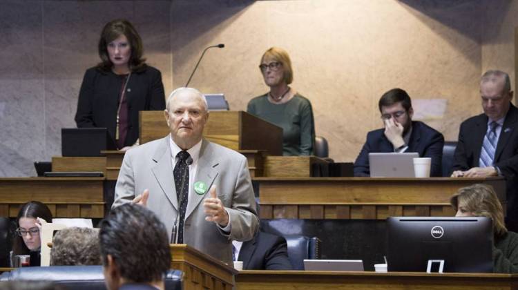 Budget author Sen. Luke Kenley highlights funding priorities in the bill. - Nick Janzen/IPB