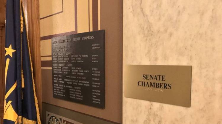 Outside the Senate Chamber at the Statehouse. - Brandon Smith/IPB News