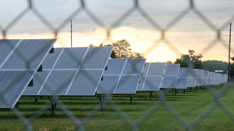 In 2020, there were about 4,000 megawatts worth of large-scale solar projects in one of the first steps of the process — conducting studies to see if they can connect to the grid. Now there are 50,000 megawatts in the queue. (Lauren Chapman/IPB News) GRAPHIC: Indiana added only about a third as much solar in 2022 as it did in 2021, largely due to fewer utility-scale solar installations. - Lauren Chapman/IPB News