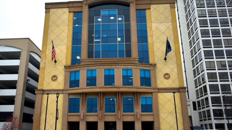 The South Bend Community School Corporation’s current downtown headquarters. The district wants to sell the building to the city and move its offices into the Brown Community Learning Center, which is one of the two schools subject to the complaint. - (Justin Hicks/IPB News)