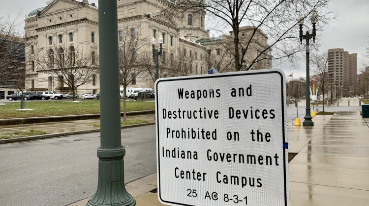 The Statehouse was quiet Sunday despite FBI warnings about armed protests at all 50 state capitols.  - Brandon Smith/IPB News