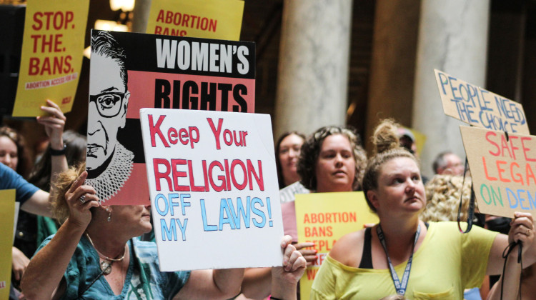 Indiana lawmakers passed a near-total abortion ban on Aug. 5, which Gov. Eric Holcomb signed into law quickly after. - Ben Thorp/WBAA