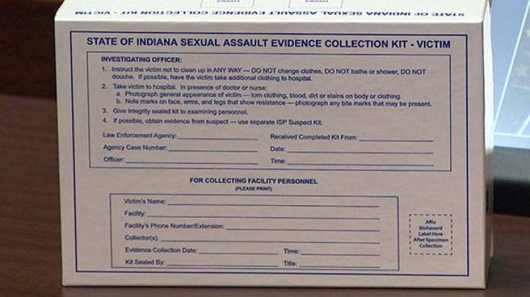 Major Steve Holland from the Indiana State Police Laboratory System says each kit includes 15 to 20 samples that have to be tested.  - Steve Burns/WTIU