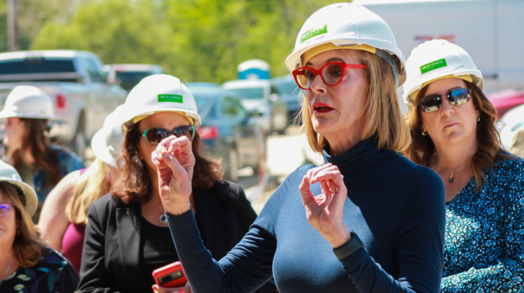 Lt. Gov. Suzanne Crouch tours a development in Carmel, Indiana on Tuesday, May 9, 2023. The development will help provide attainable housing for people with intellectual and developmental disabilities.  - Brandon Smith/IPB News