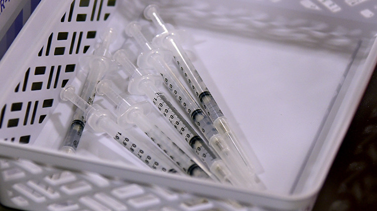 Syringes at a COVID-19 vaccination clinic in Elkhart in March 2021. - Justin Hicks/IPB News