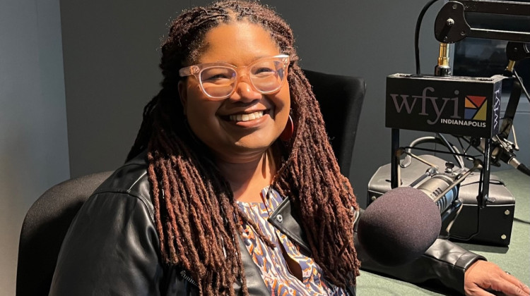 Tamara Winfrey-Harris in the WFYI studio. - Jill Sheridan/WFYI