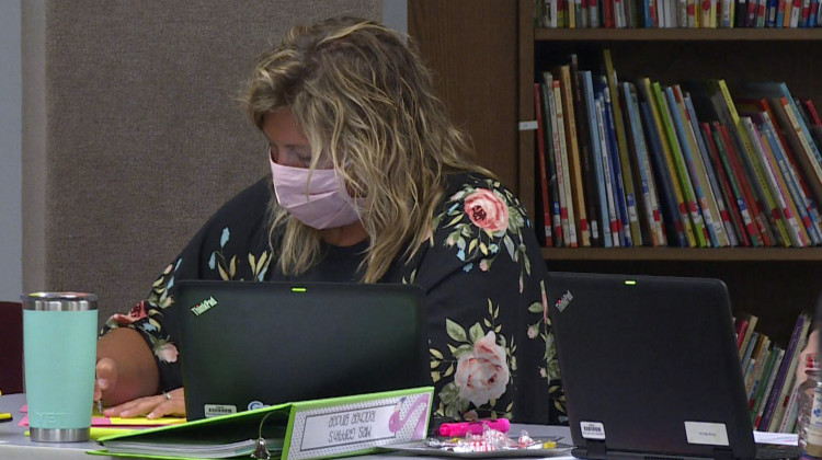 Many Indiana educators say they're frustrated that they aren't being prioritized for vaccines as many parents and policymakers press for more in-person learning. - Jeanie Lindsay/IPB News