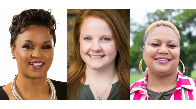 Indianapolis Recorder editor Oseye Boyd (right) discussed the issue of teen domestic violence with Danyette Smith, founder of Silent No More (left), and Lindsay Hill Stawick, associate director of the Domestic Violence Network (middle), during a Facebook Live event Thursday night. - (Submitted photos)