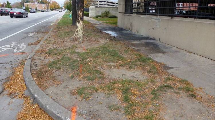 The crash scene along Illinois Street just north of 16th Street as it was on November 3. - Leigh DeNoon/WFYI