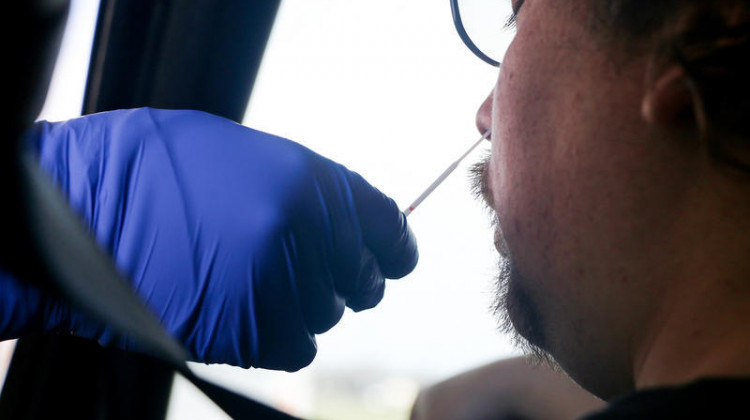 A man undergoes a COVID-19 test. - FILE: Mareea Thomas/WNIN