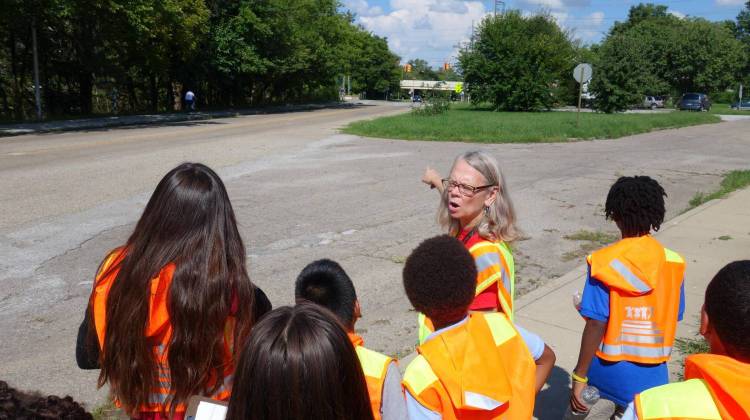 Kate Voss is the outreach coordinator for SENSE charter school. She helped secure a Safe Routes to School grant to encourage walking and biking among students. - Jake Harper