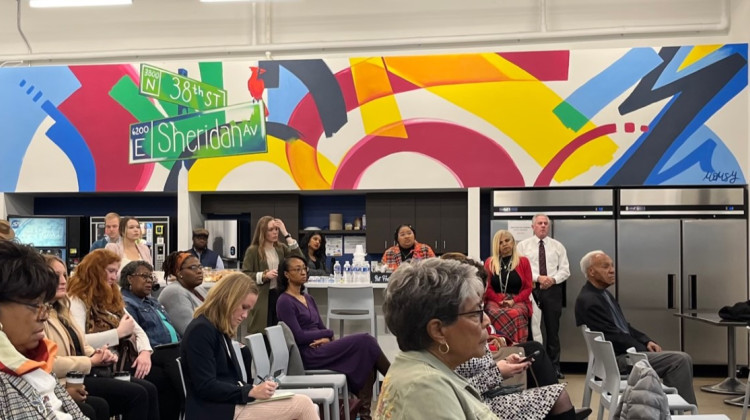 Lift announcement was held at the new Cook/Goodwill facility on 38th St. (Jill Sheridan WFYI)