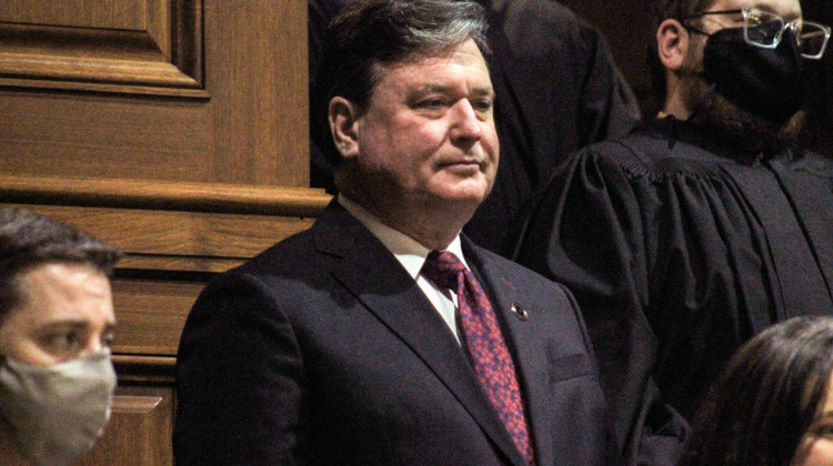 Indiana Attorney General Todd Rokita is joining Indiana to a multi-state lawsuit targeting one of the few remaining federal COVID-19 mask mandates. - (Brandon Smith/IPB News)