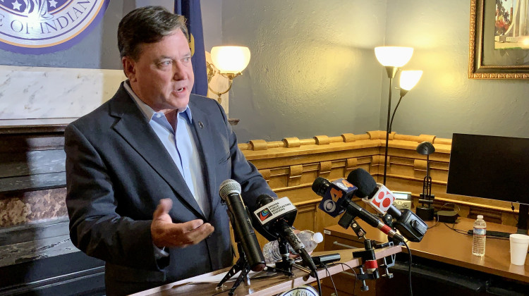 Indiana Attorney General Todd Rokita published a report that makes a number of claims, including what he said are inaccurate COVID-19 death counts and positivity rates from the state. Rokita also questioned how they were used to inform public policy decisions. - Brandon Smith / IPB News
