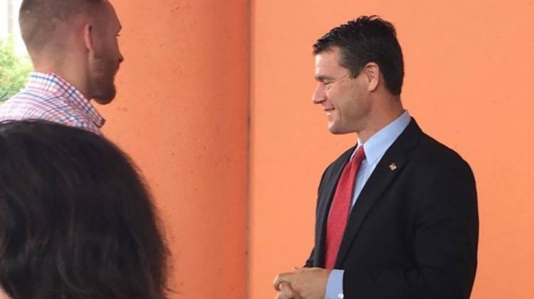 U.S. Sen. Todd Young meets with VA administrators in Indianapolis. - Jill Sheridan/IPB News