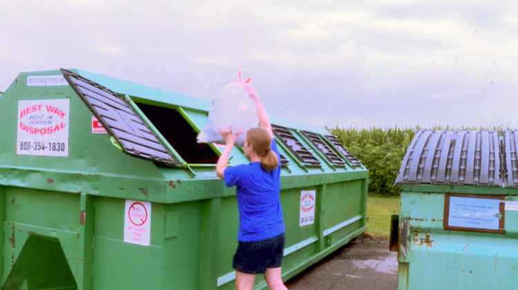 This recycling drop-off site in Johnson County was closed in 2018 due to the China reyclcing ban, but reopened in 2019.  - Rebecca Thiele/IPB News