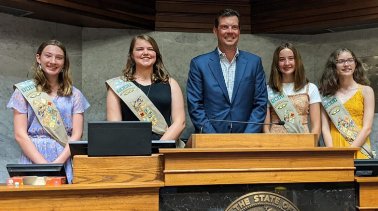 Members of Girl Scout Troop 1937 worked with Republican State Sen. Kyle Walker on a portion of Senate Bill 151 tht would provide free admission to state parks for foster children and their families. - Provided photo