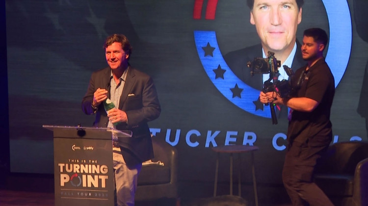 Tucker Carlson, Gov. Mike Braun speak out at Turning Point USA event at IU