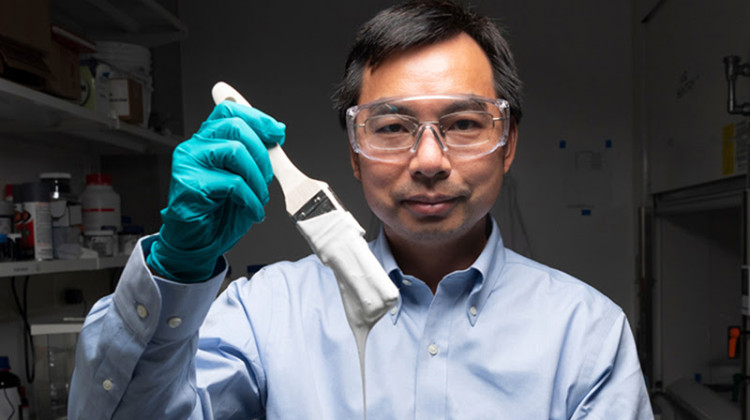 Purdue Professor Xiulin Ruan and his team recently won an innovation award at SXSW for their extremely white paint. (Photo courtesy of Purdue University) - Photo courtesy of Purdue University