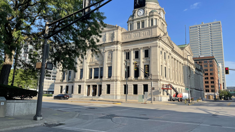 Fort Wayne Police Sgt. Joshua Hartup struck with his unmarked vehicle and killed local attorney Henry Nadjeski who was crossing in the crosswalk at the intersection of Main and South Calhoun streets in Fort Wayne this past spring. - Ella Abbott / WBOI News