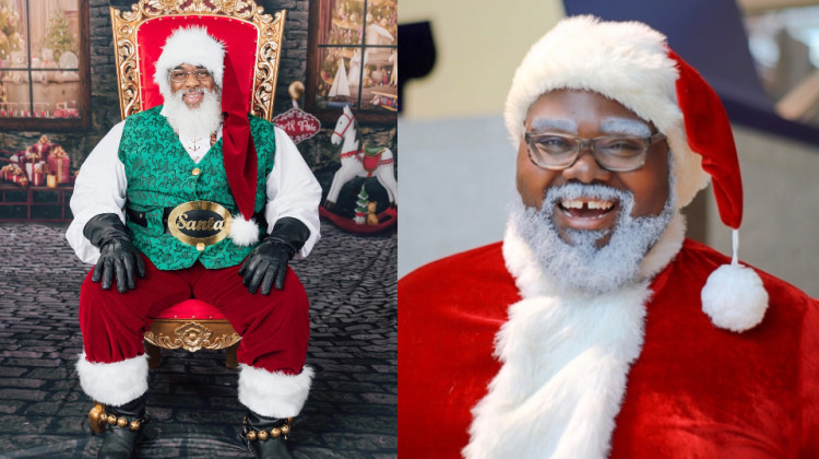 Santa Chris (left) and Santa Josiah (right)