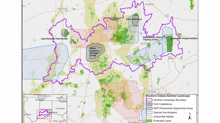 The sentinel landscape in southern Indiana will be 3.5 million acres — about the size of the state of Connecticut. - Courtesy Of Sentinel Landscapes Partnership