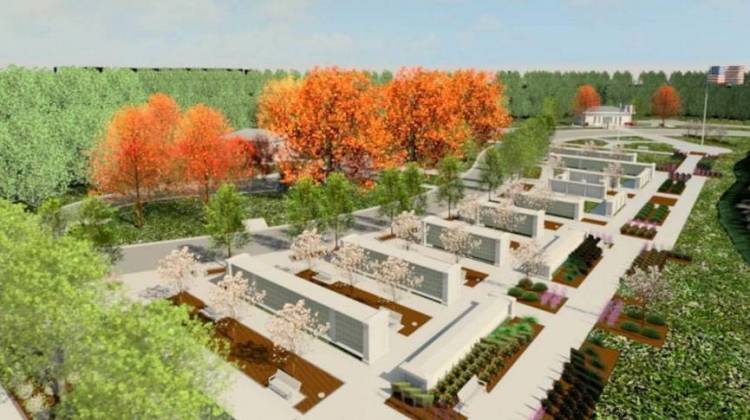 Concept art for the VA columbarium project at Crown Hill Cemetery. - U.S. Department of Veteran's Affairs