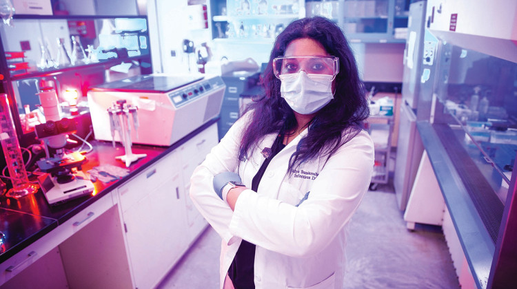 Dr. Vidya Sundareshan treats long COVID patients at the SIU School of Medicines post-COVID clinic in Springfield, Illinois. - Photographer: M Ansley / SIU School of Medicine