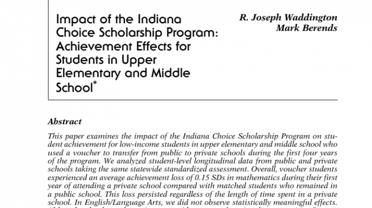 The cover of the journal article by R. Joseph Waddington and Mark Berends published August 2018. - Journal of Policy Analysis and Management