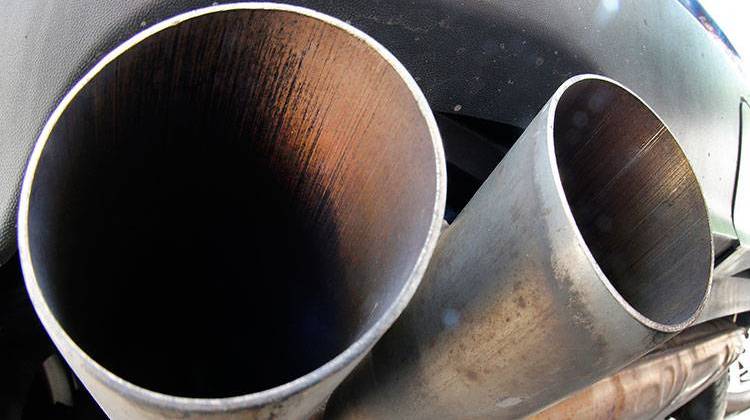 The exhaust pipes of a VW Diesel car are photographed in Frankfurt, Germany, Wednesday, Aug. 2, 2017. - AP Photo/Michael Probst