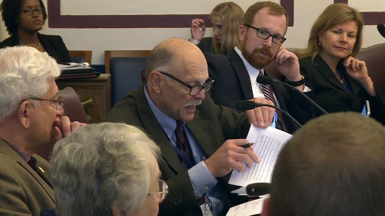The Water Infrastructure Task Force makes last-minute changes to its report before finalizing it on Tuesday. - Rebecca Thiele/IPB News