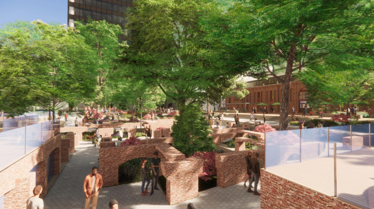 A rendering of the catacombs project on the West Plaza.  - Provided by City of Indianapolis