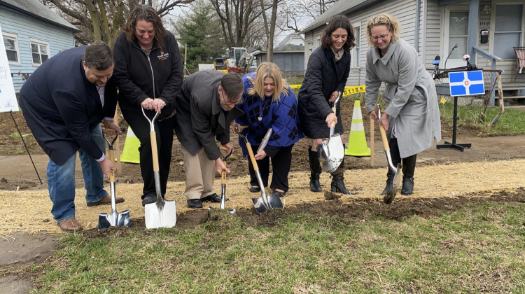 Groundbreaking for one of the new houses. (DMD photo credit)