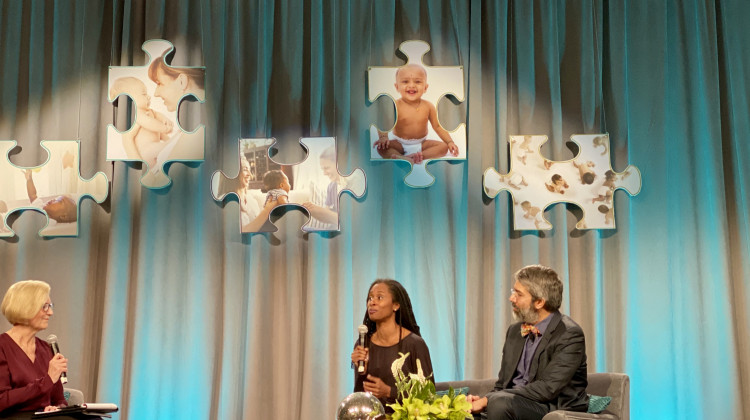 State Health Commissioner Kris Box discusses infant mortality with Dr. Nzinga Harrison and Dr. Dipesh Navsaria at the Labor of Love Summit Dec. 11. - Darian Benson/IPB News