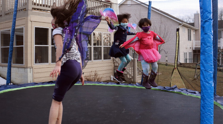 Jessie Wong's two daughters bonded with their neighbor during the pandemic, giving them a chance to find some social time during a year when many people became more isolated because of quarantine and social distancing rules. - Provided by Jessie Wong